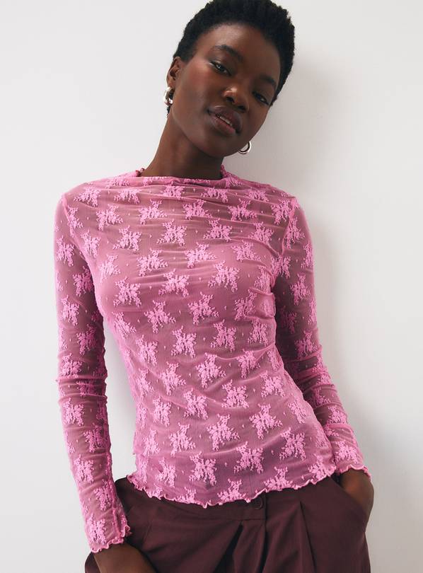 Bright Pink Decadence Lace Second Skin Top 20